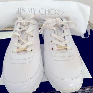 Jimmy Choo White Leather Sneakers